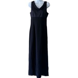 NEW Vintage Adrianna Papell Evenings Navy Blue Sleeveless Long Dress 10